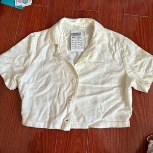 Brandy Melville Cream Button-Up Blouse